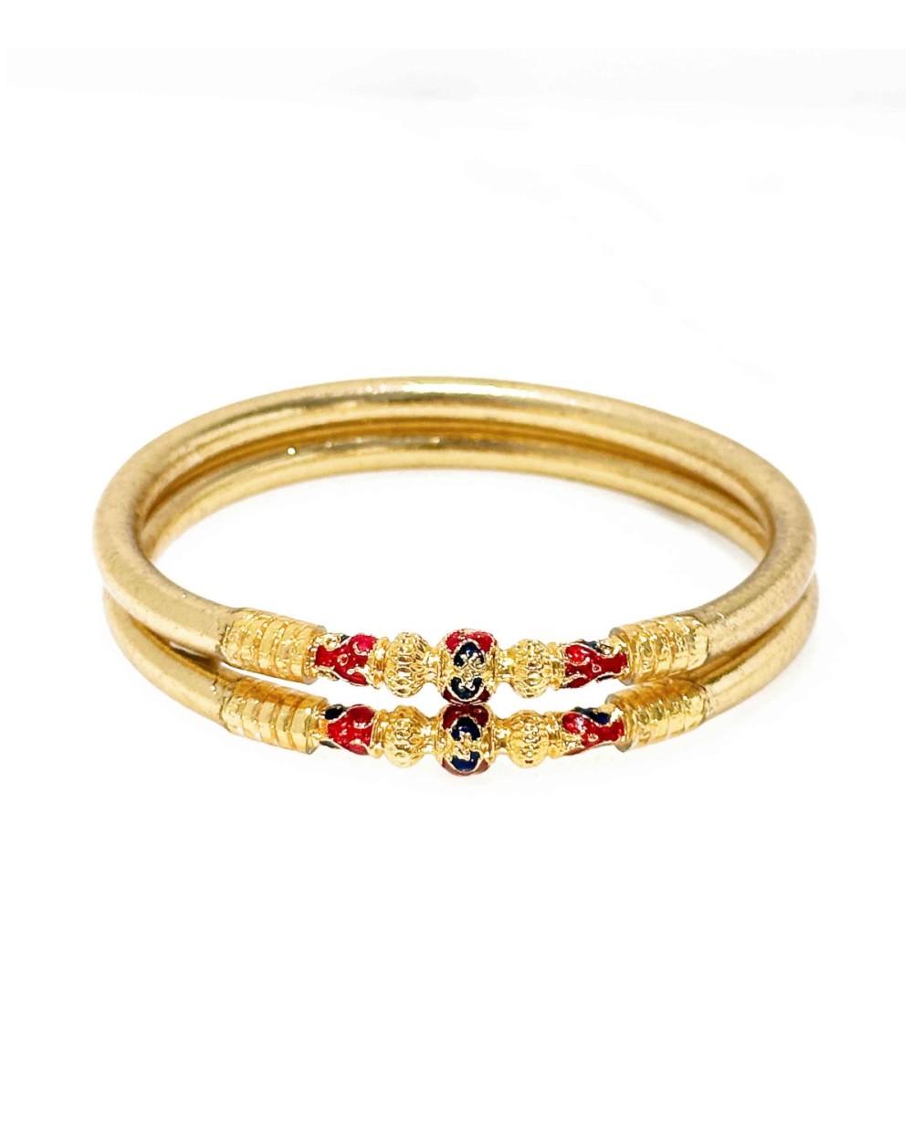 Bracelet bouddhiste - jonc - mantra - couleur - détail - doré - feuille d'or - chance - porte bonheur - paloma bijoux