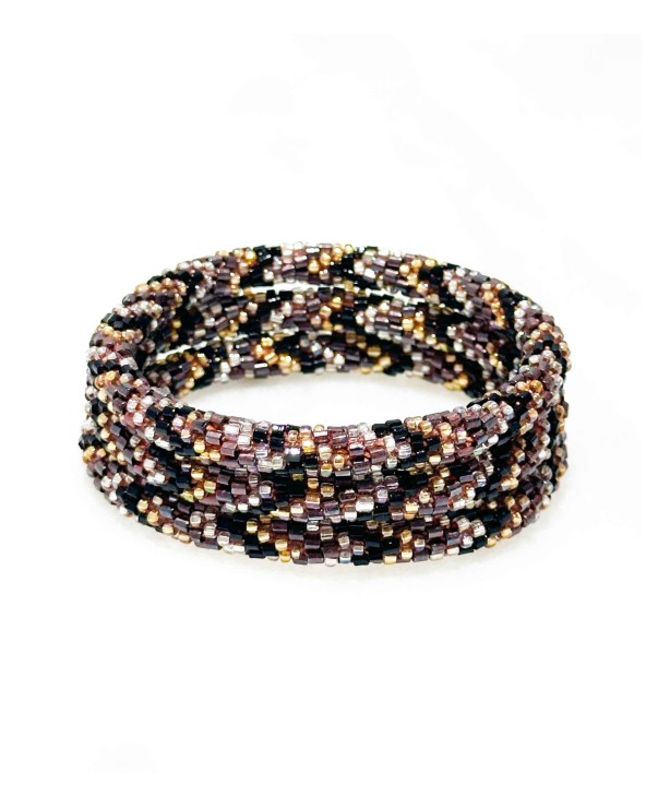 Bracelet népalais - doré - coloré - beige - doré - noir - métallisé - automne - perles - tissé à la main - été