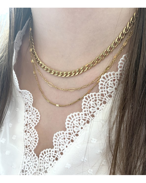 Collier Juliette 3 rangs en acier inoxydable - Paloma Bijoux - 2022