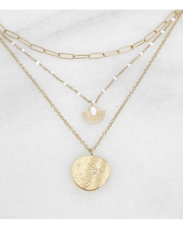 Collier Méline en acier inoxydable et mother of pearl - Paloma Bijoux - 2022