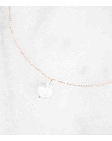 Collier paloma bijoux en acier inoxydable doré à l'or fin 18K avec une perle imitation perle de culture