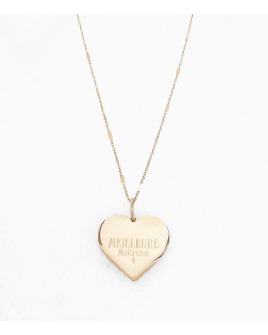 Collier médaille coeur à personnaliser - idée cadeau - 2022 - personnalisation - gravure - bijoux femme