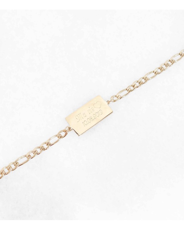 bracelet à personnaliser - gravure - paloma bijoux - acier chirurgical 316L - idée cadeau femme - personnalisation - été 2022