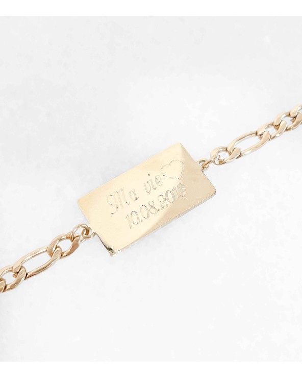 bracelet à personnaliser - gravure - paloma bijoux - acier chirurgical 316L - idée cadeau femme - personnalisation - été 2022