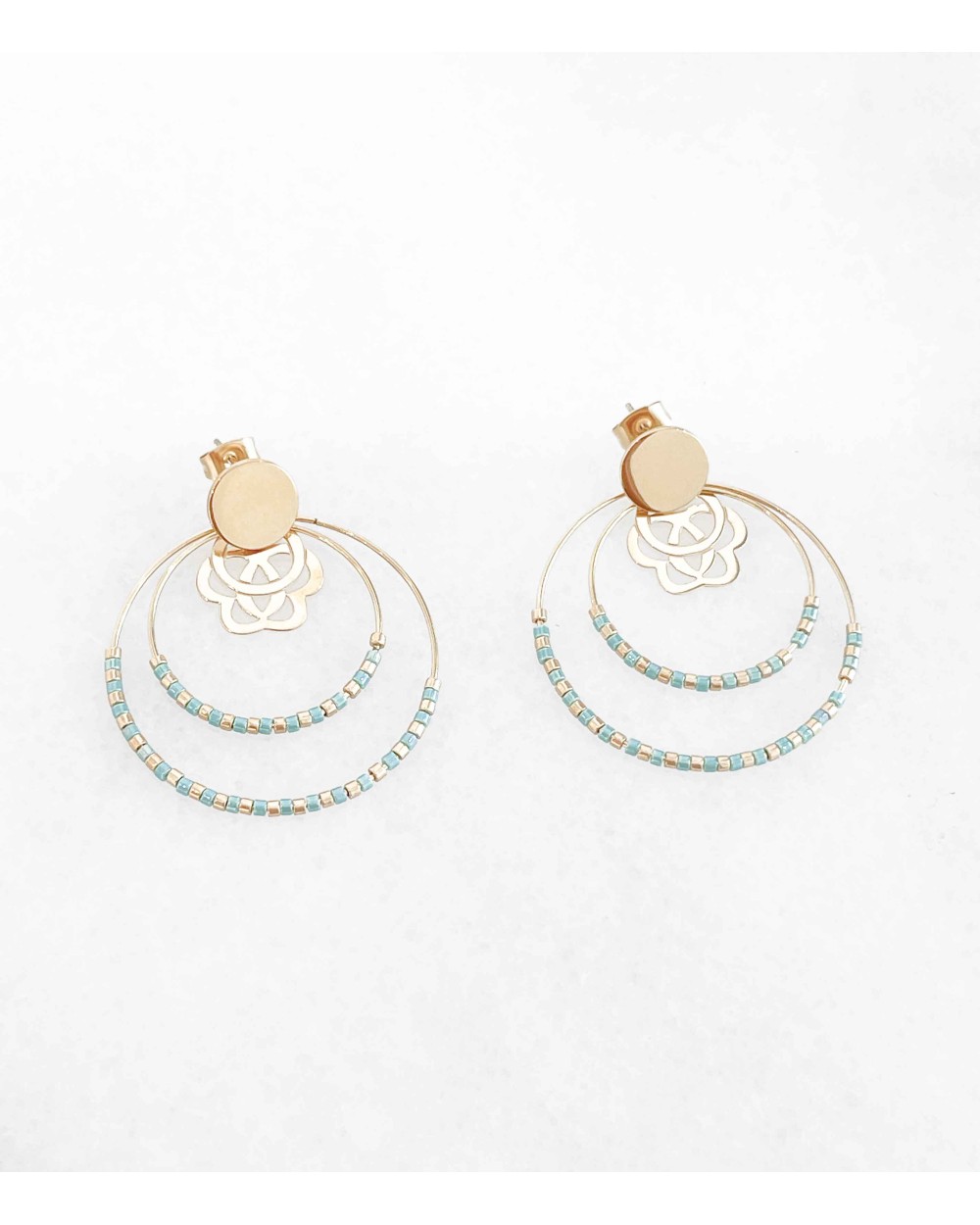 Boucles d'oreilles perles japonaises miyuki - bijoux tendance 2022 - Paloma bijoux - acier chirurgical
