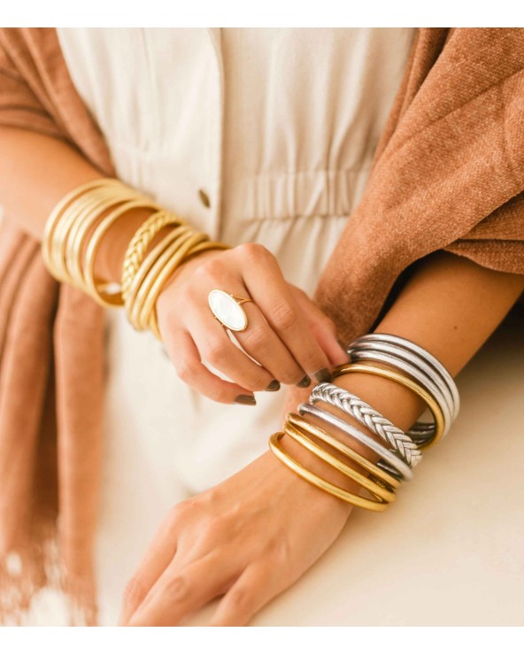 Bracelet bouddhiste - doré - argenté - cuivré - Champage -  tendance - mantra - printemps - été - bijoux -