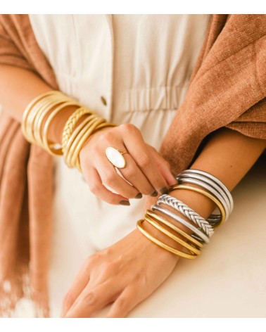Bracelet bouddhiste - doré - argenté - cuivré - Champage -  tendance - mantra - printemps - été - bijoux -