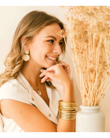 Bracelet bouddhiste - doré - argenté - cuivré - Champage -  tendance - mantra - printemps - été - bijoux -