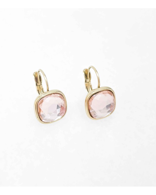 Boucles d'oreilles Fantine - cristal de verre - Paloma Bijoux - Bijoux tendance 2022 - Nouveauté - rose