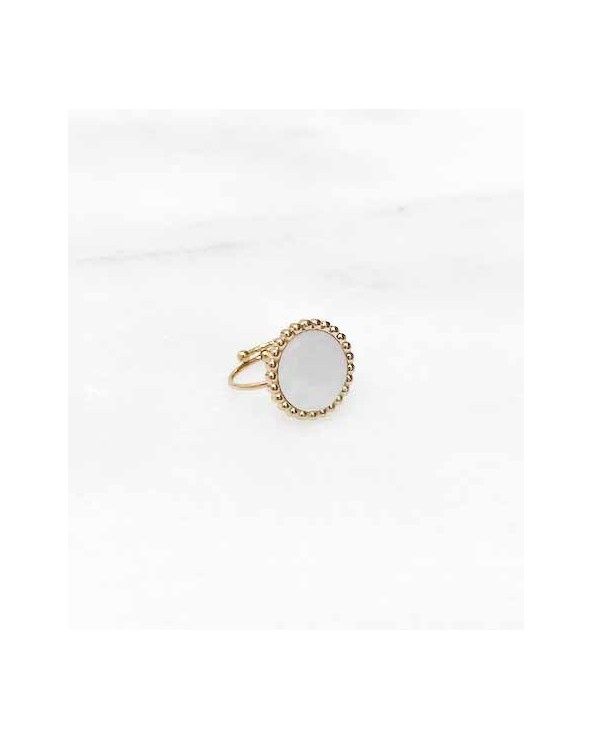 Bague Lina en acier inoxydable et mother of pearl - Paloma Bijoux - 2022