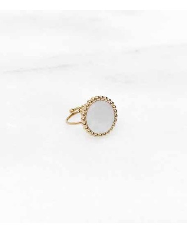 Bague Lina en acier inoxydable et mother of pearl - Paloma Bijoux - 2022