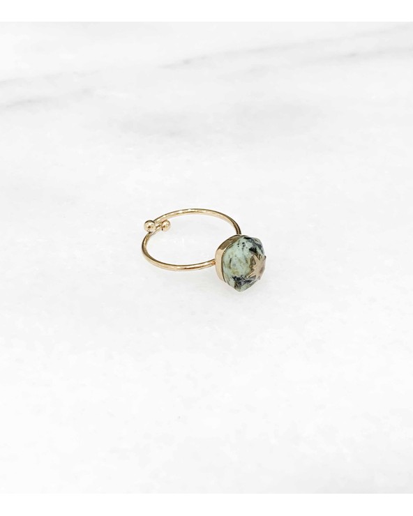 bague Louise en acier inoxydable et african turquoise - Paloma Bijoux - 2022