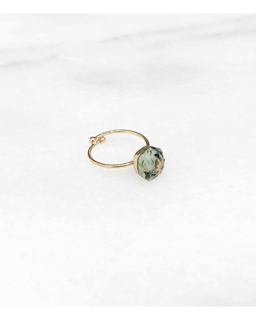 bague Louise en acier inoxydable et african turquoise - Paloma Bijoux - 2022