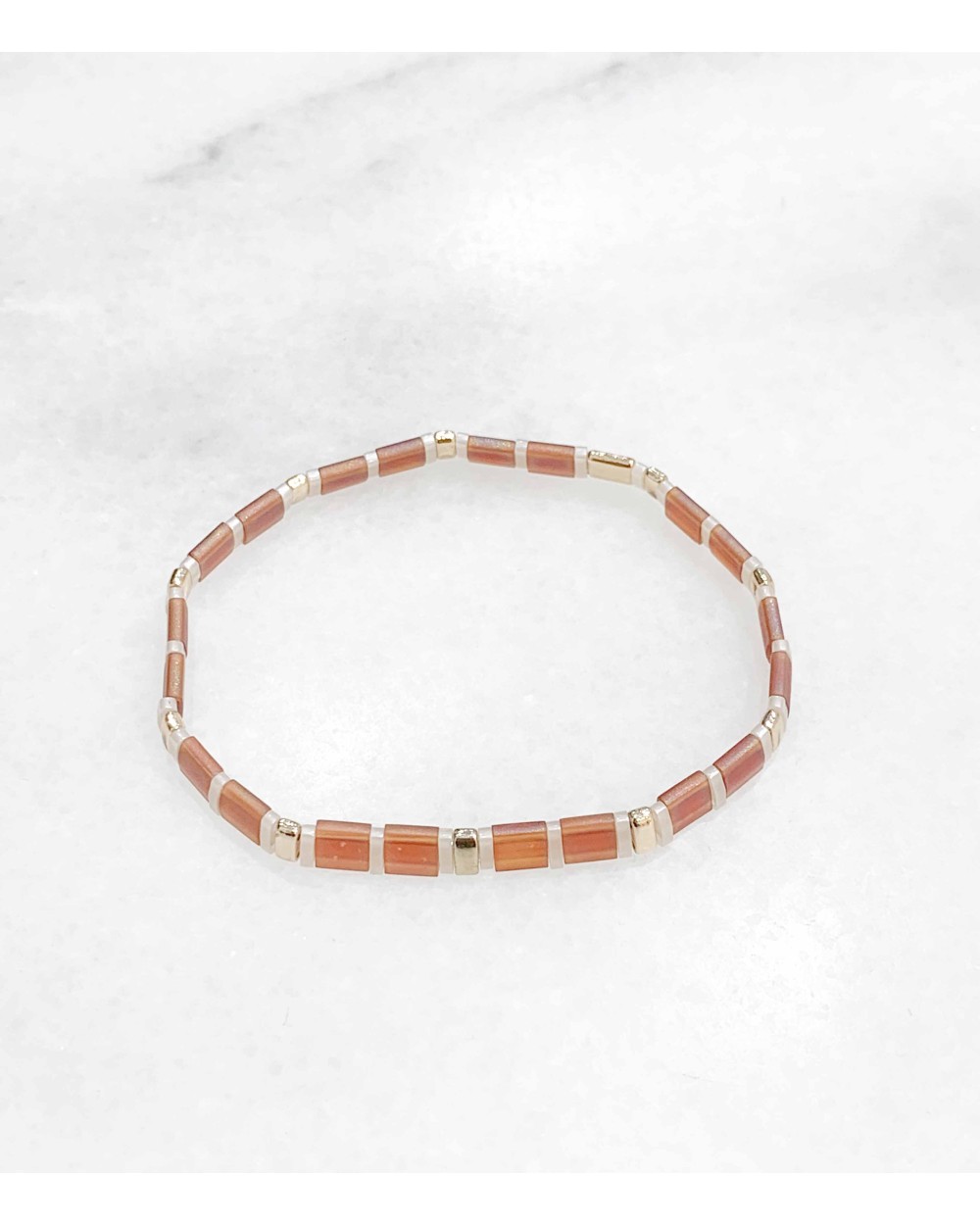 Bracelet Tila Miyuki orange - Paloma Bijoux - 2022