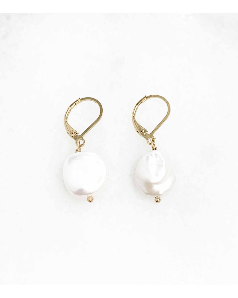 Boucles d'oreilles Rosa en acier inoxydable et imitation perle de culture - Paloma Bijoux - 2022