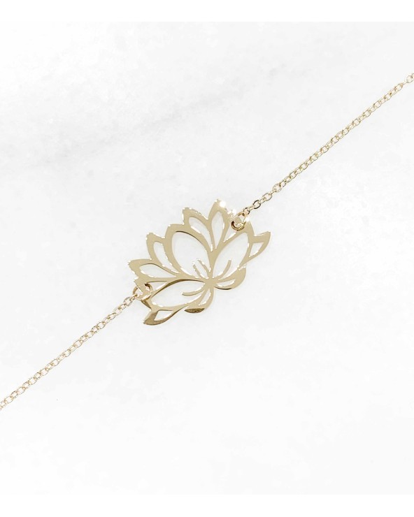 Bracelet Fleur pendentif lotus en acier inoxydable - Paloma Bijoux - nouveauté 2023