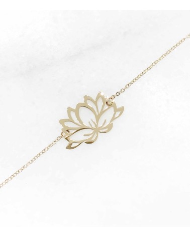 Bracelet Fleur pendentif lotus en acier inoxydable - Paloma Bijoux - nouveauté 2023