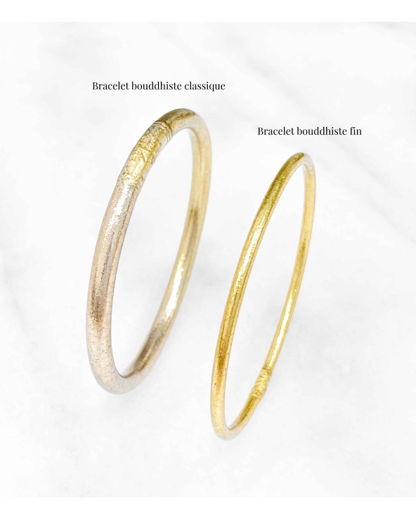 Bracelet bouddhiste - fin - doré - argenté - cuivré - Champage -  tendance - mantra - printemps - été - bijoux -