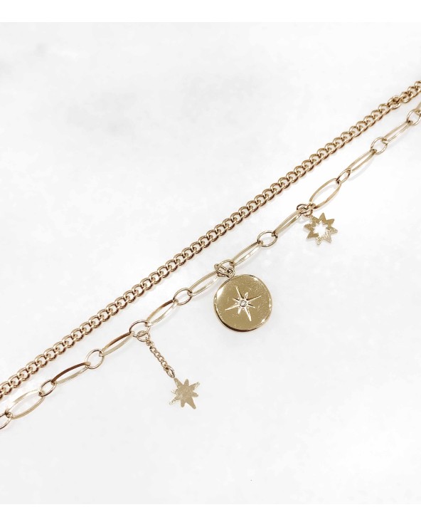 Bracelet Rym étoiles en acier inoxydable doré - Paloma Bijoux - 2023