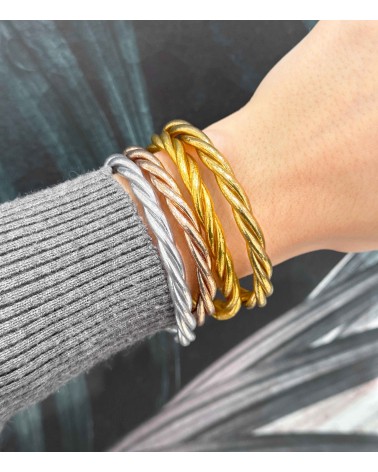 Bracelet bouddhiste - torsadé - fin - doré - argenté - cuivré - Champage -  tendance - printemps - été - bijoux -