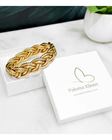 Bracelet bouddhiste - double tressé - épais - doré - argenté - cuivré - Champage -  tendance - printemps - été - bijoux -