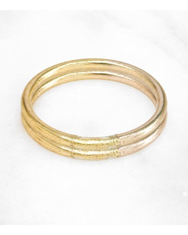 Bracelet bouddhiste - bi-color - doré - argenté - cuivré - Champage -  tendance - mantra - printemps - été - bijoux -