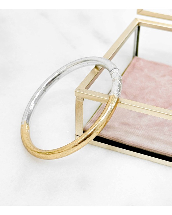 Bracelet bouddhiste - bi-color - doré - argenté - cuivré - Champage -  tendance - mantra - printemps - été - bijoux -