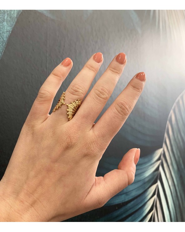 Bague ouverte Coralia en acier inoxydable - Paloma Bijoux - Tendance 2023