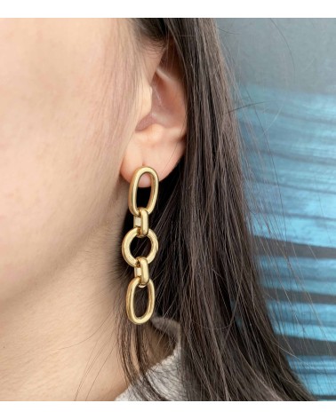 Boucles d'oreilles pendantes Monica en acier inoxydable - Paloma Bijoux - 2023