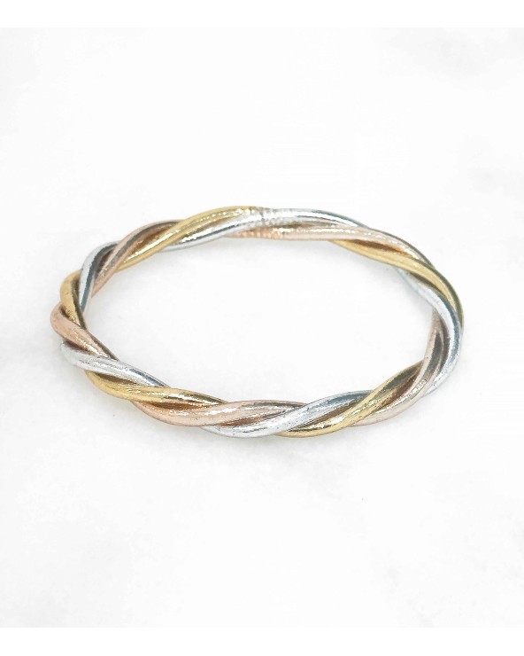 Bracelet bouddhiste - torsadé - tricolore - tendance - printemps - été - bijoux -