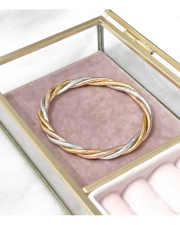 Bracelet bouddhiste - torsadé - tricolore - tendance - printemps - été - bijoux -