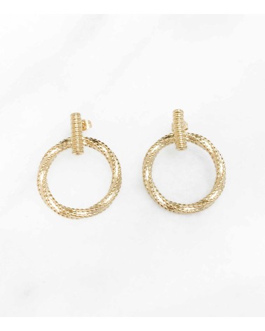 Boucles d'oreilles pendantes torsadées en acier inoxydable - Paloma Bijoux - 2023