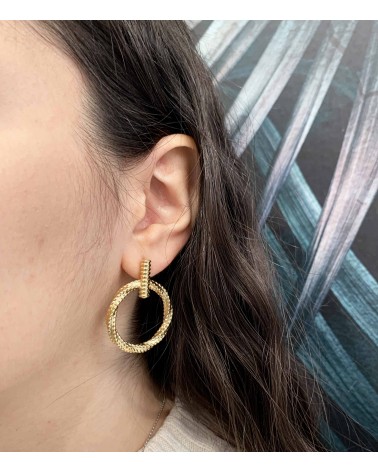 Boucles d'oreilles pendantes torsadées en acier inoxydable - Paloma Bijoux - 2023