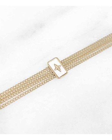 Bracelet chaîne et pierres naturelles en acier chirurgical classique ou doré à l'or fin 18k - Paloma Bijoux
