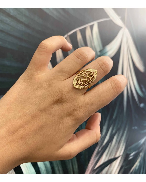 Bague à motif en acier inoxydable - Paloma Bijoux