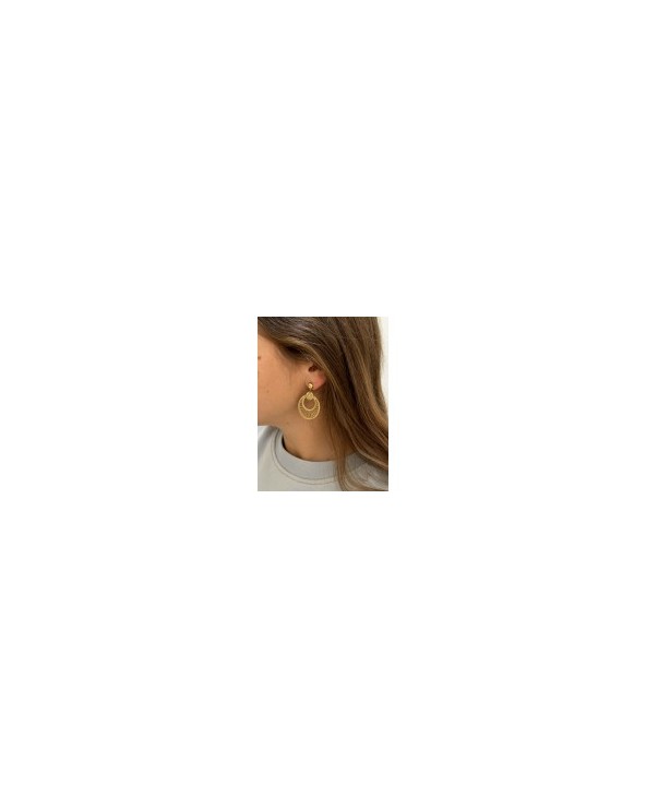 Boucles d'oreilles - Acier inoxydable - striées - perle - Acier classique ou doré - Bijoux fantaisie