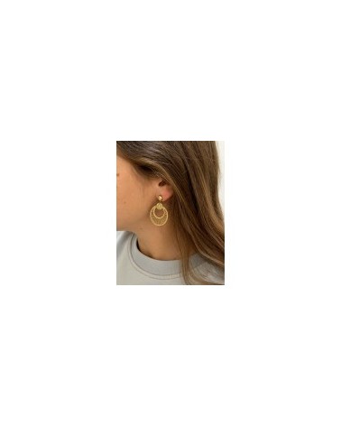 Boucles d'oreilles - Acier inoxydable - striées - perle - Acier classique ou doré - Bijoux fantaisie