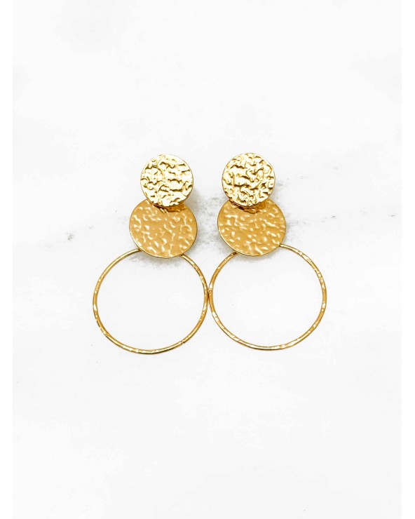 Boucles d'oreilles - Acier inoxydable - cercles - Acier classique ou doré - Bijoux fantaisie