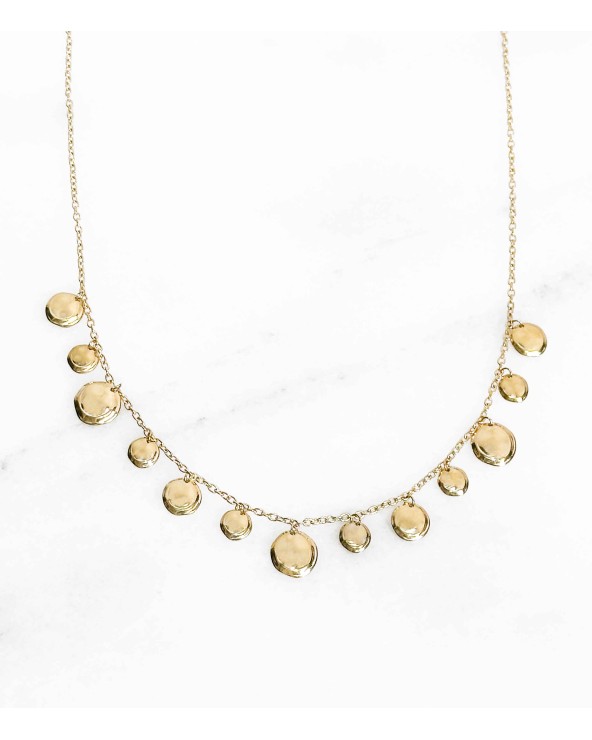 Collier en acier inoxydable - pampilles - acier doré - collier tendance acier - nouveauté bijoux 2024 - Paloma Bijoux