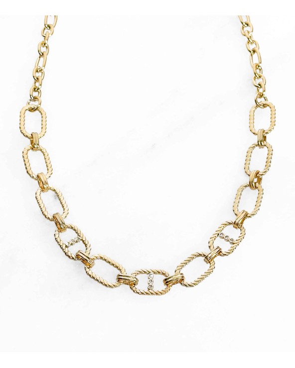 Collier maillons en acier inoxydable - acier doré - collier tendance acier - nouveauté bijoux 2024 - Paloma Bijoux