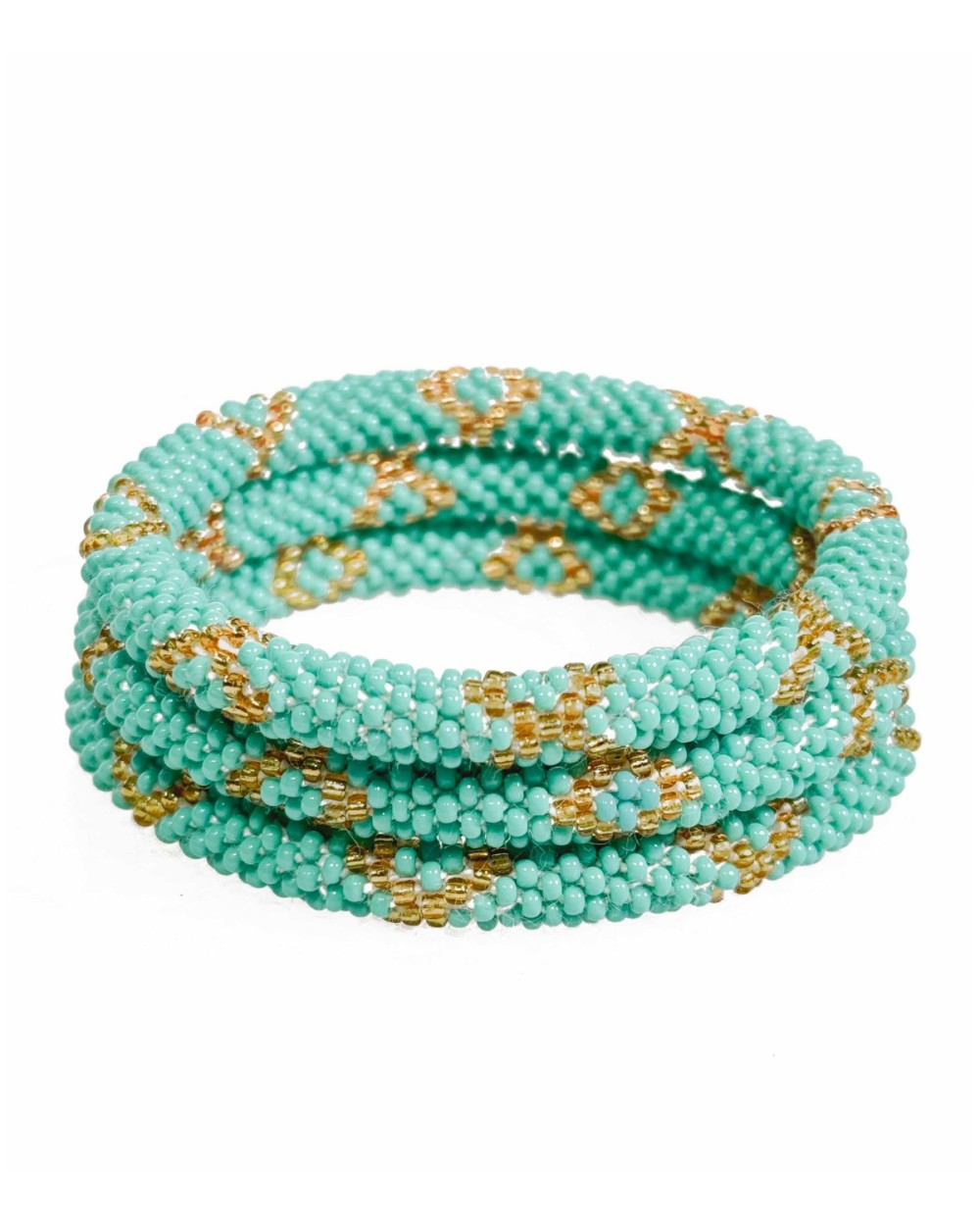 bracelet népalais fait main - turquoise et doré - unique - été