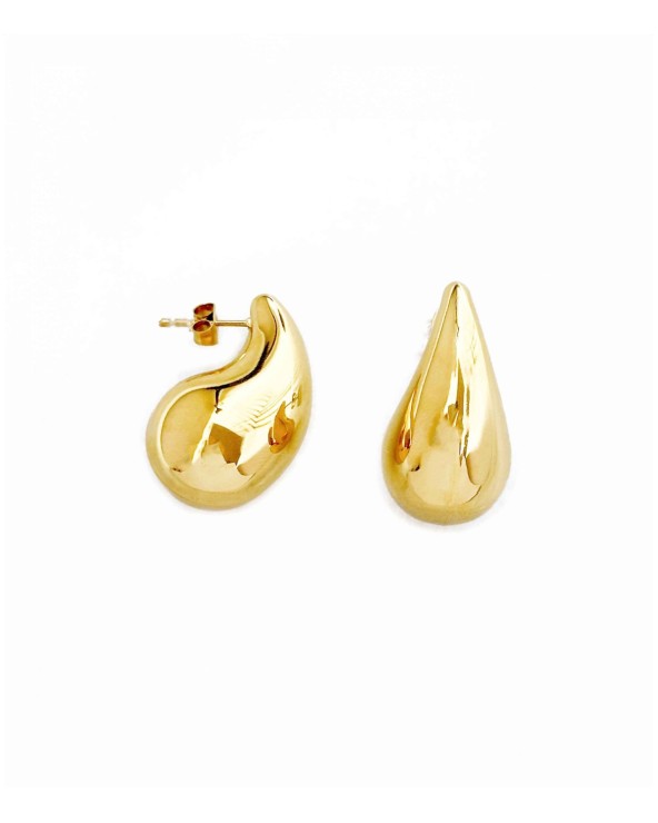 Boucles goutte - acier inoxydable - doré - petite - grande