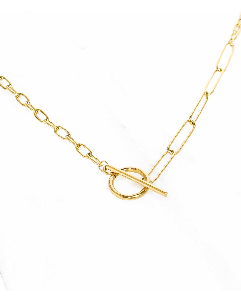 Collier asymétrique en acier inoxydable - fermoir à l'avant - collier tendance acier - Paloma Bijoux - Ne rouille pas