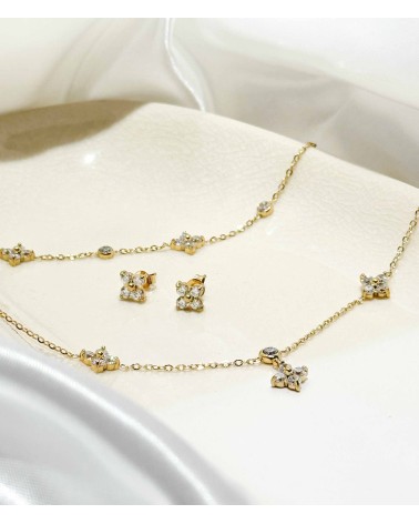 Bracelet - strass - fleur - doré - acier inoxydable - fin - paloma bijoux - femme