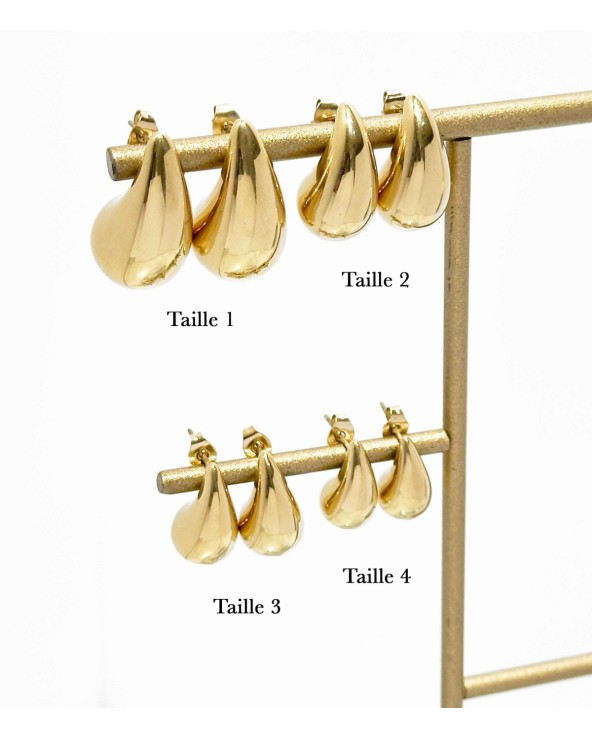 Boucles d'oreilles - gouttes - doré - acier inoxydable - pendantes - paloma bijoux