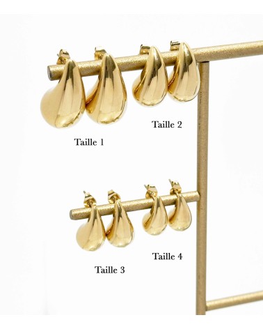 Boucles d'oreilles - gouttes - doré - acier inoxydable - pendantes - paloma bijoux