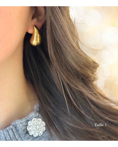 Boucles d'oreilles - gouttes - doré - acier inoxydable - pendantes - paloma bijoux