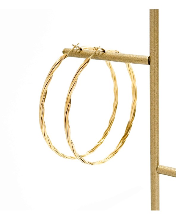 Boucles d'oreilles - créoles - doré - boules - torsadé - acier inoxydable  - paloma bijoux
