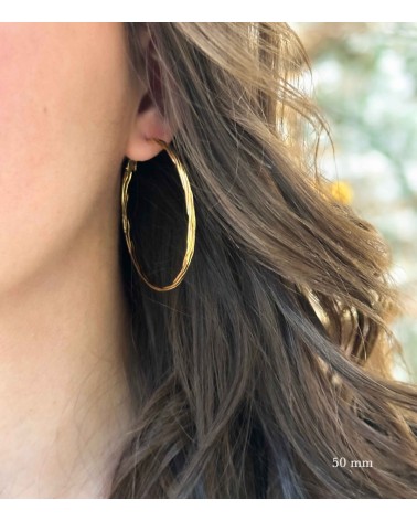 Boucles d'oreilles - créoles - doré - boules - torsadé - acier inoxydable  - paloma bijoux
