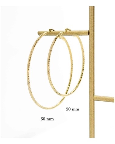 Boucles d'oreilles - créoles - doré - boules - striées - acier inoxydable  - paloma bijoux